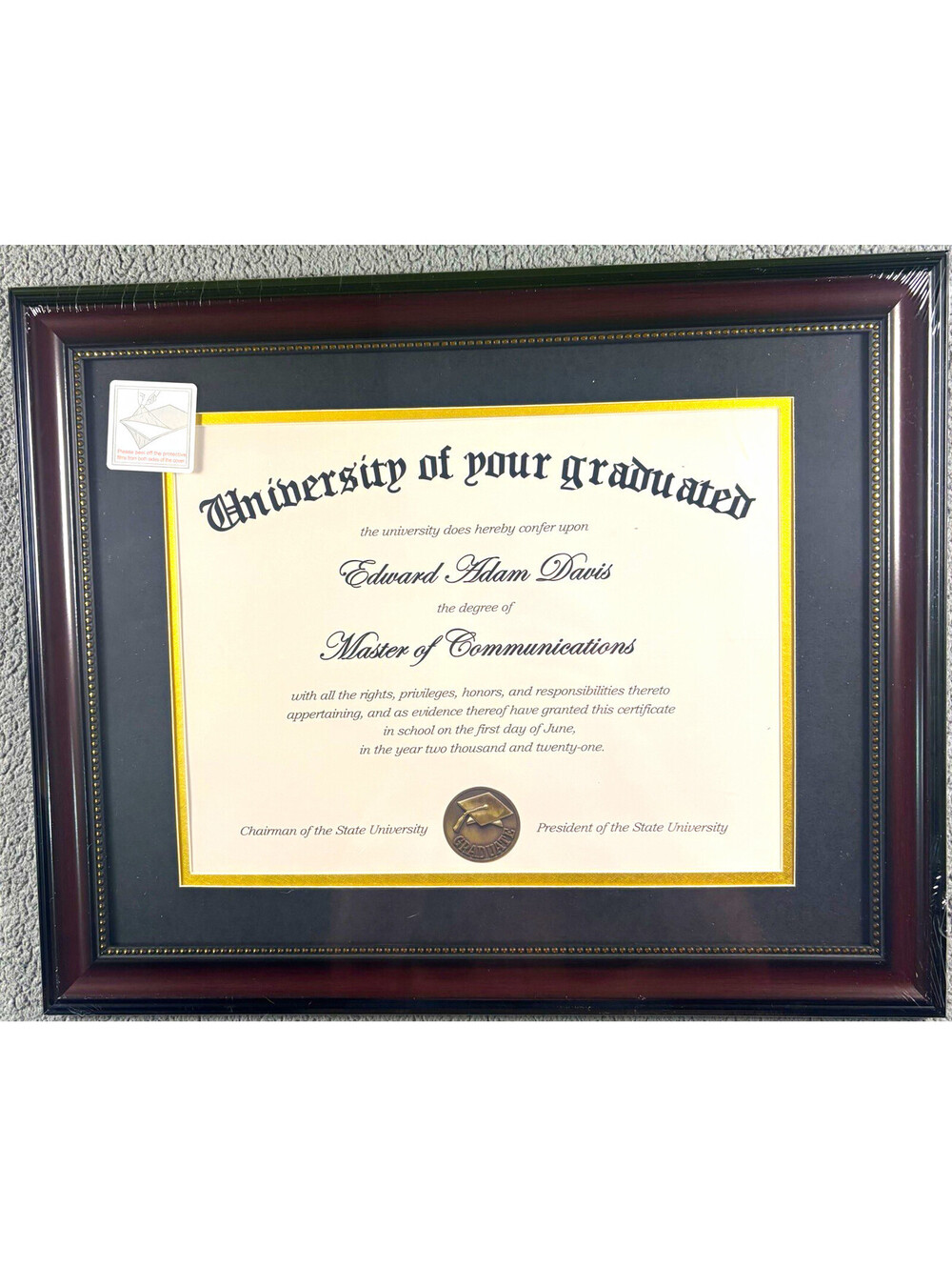 Set Of 3 Upsimples 11x14 Picture Frame Brown/Black Mat Gold Trim NOB